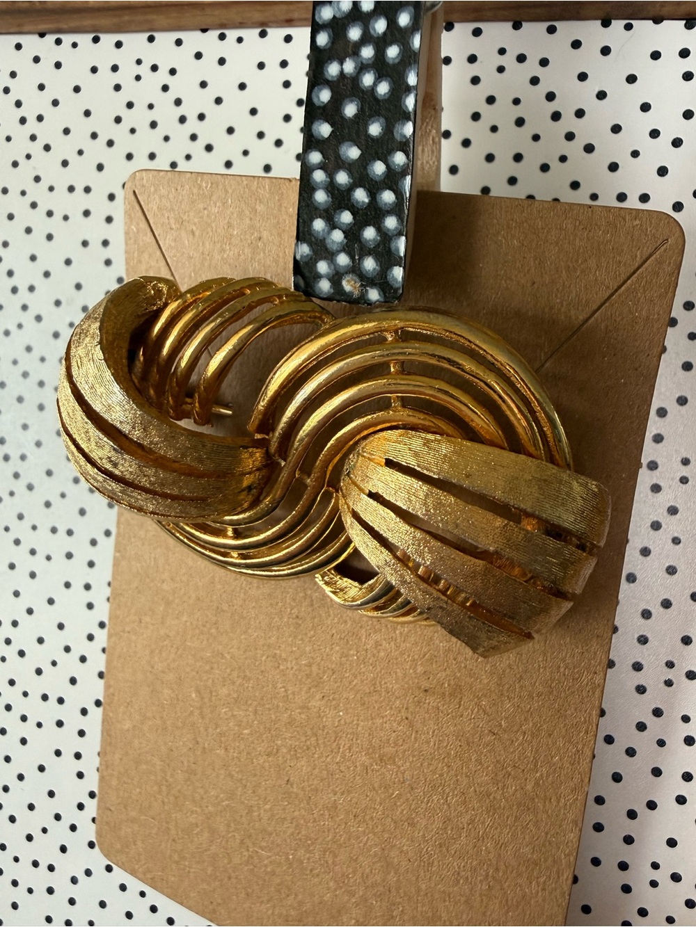 Gold Statement Spiral Knot Brooch